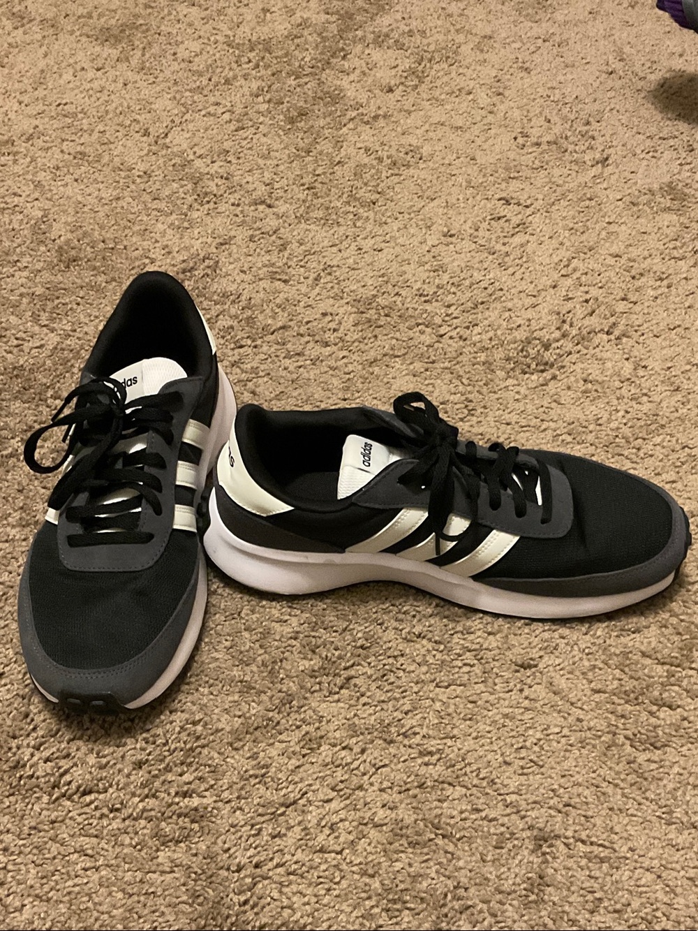 adidas Black and White Athletic Running Shoes